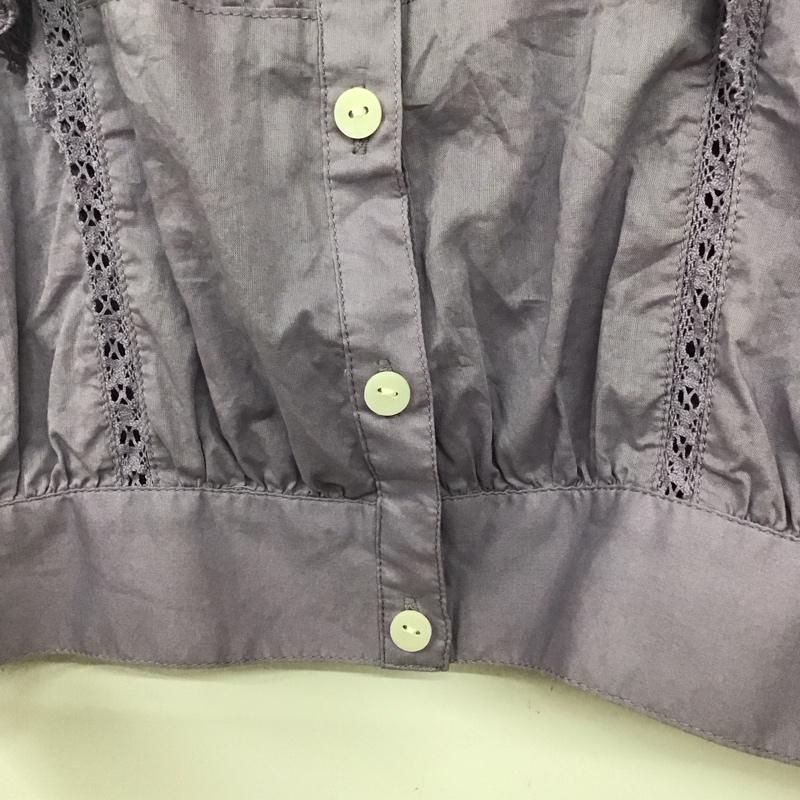 スライ SLY シャツ、ブラウス 半袖 PUFF SLEEVE FRILL COTTON 030ESZ30-4060 FREE 無地 紫 / パープル /  レディース USED 古着 中古 10132771
