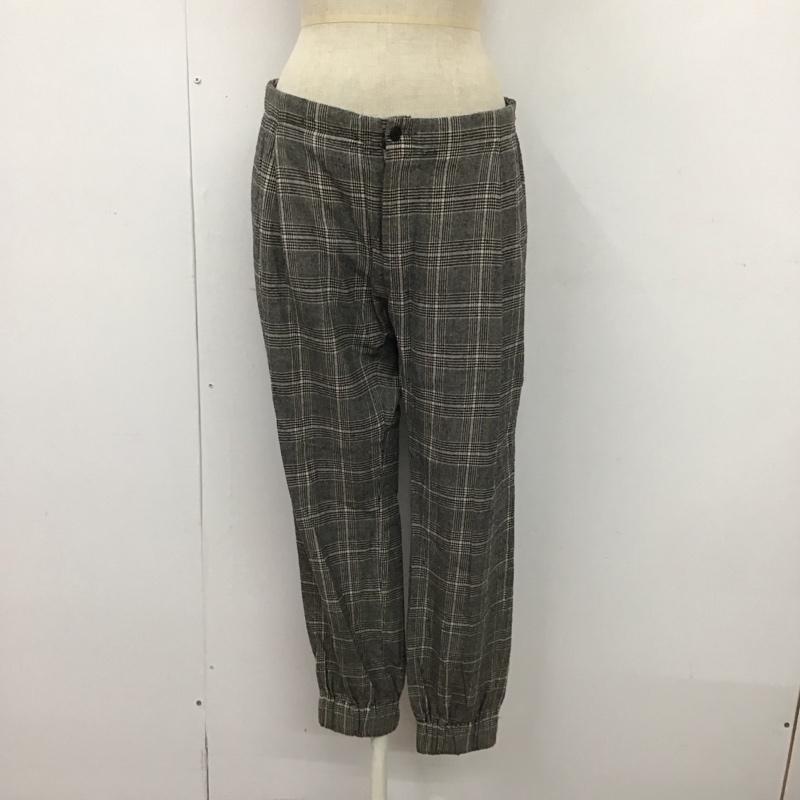 アメリカーナ AMERICANA パンツ スラックス ウール混 M チェック 黒 / ブラック / X 白 / ホワイト /  レディース USED 古着 中古 10117366