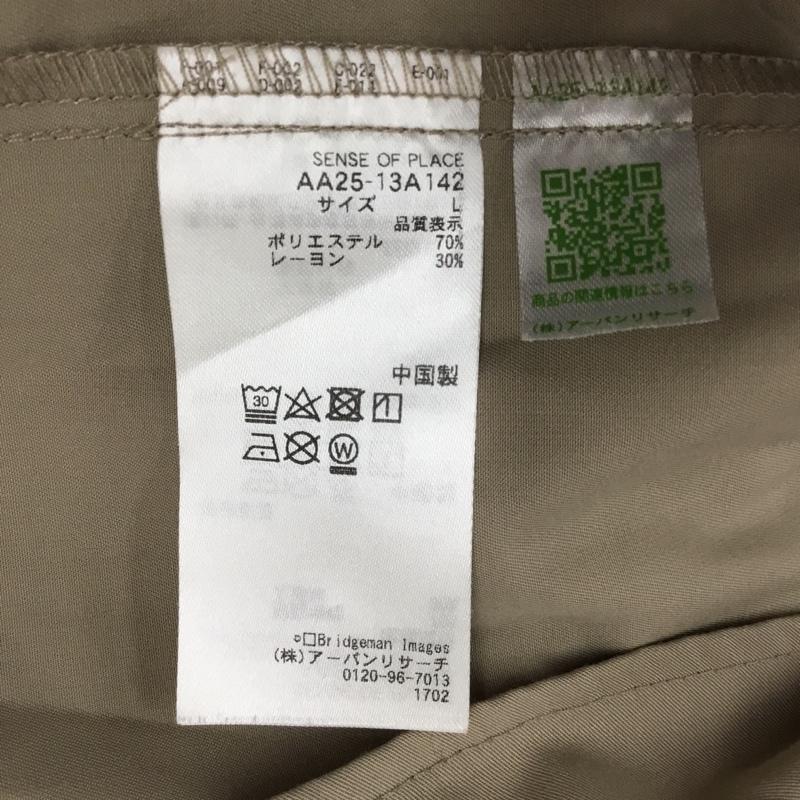 センスオブプレイス SENSEOFPLACE シャツ、ブラウス 半袖 aa25-13a142 グラフィックアートシャツC 半袖シャツ L プリント ベージュ / ベージュ /  メンズ USED 古着 中古 10115772