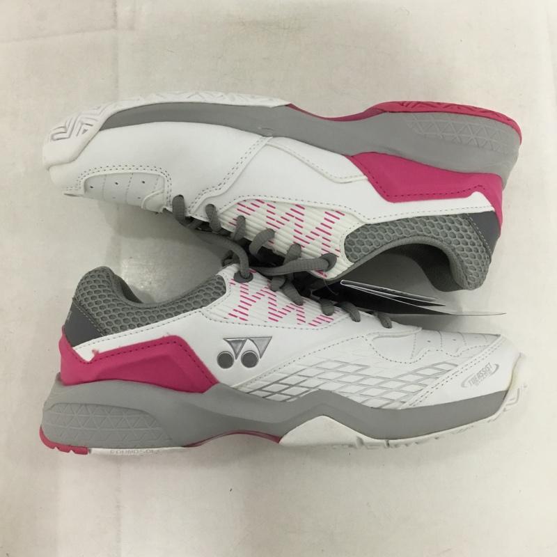 ヨネックス YONEX スニーカー スニーカー SHT103 テニスシューズ パワークッション103 箱有 23.5cm 23.5cm ロゴ、文字 白 / ホワイト / X 灰 / グレー / X 桃 / ピンク /  レディース USED 古着 中古 10147968