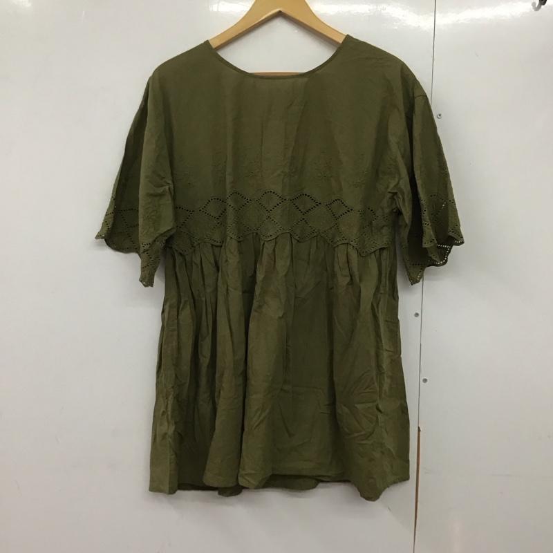 サマンサモスモス Samansa Mos2 チュニック 半袖 FREE 無地 カーキ / カーキ /  レディース USED 古着 中古 10144019