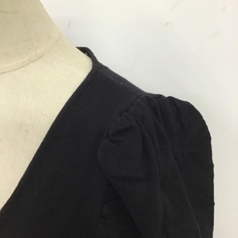 ザラ ZARA ニット、セーター 半袖 半袖ニットカットソー Vネックカットソー 半袖セーター S 無地 黒 / ブラック /  レディース USED 古着 中古 10122519