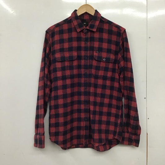 オベイ OBEY シャツ、ブラウス 長袖 長袖シャツ チェックシャツ カラーシャツ M チェック 赤 / レッド / X 紺 / ネイビー /  メンズ USED 古着 中古 10144767