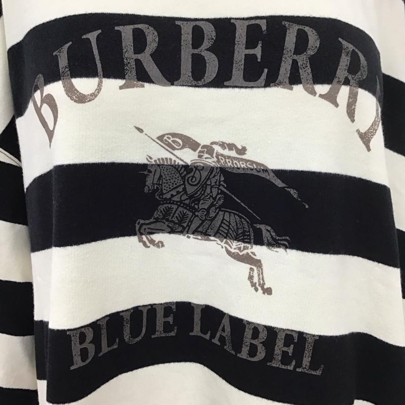 バーバリーロンドン Burberry London ワンピース ひざ丈スカート 半袖ロングワンピース ボーダーワンピース 38 ボーダー柄 白 / ホワイト / X 黒 / ブラック /  レディース USED 古着 中古 10113710