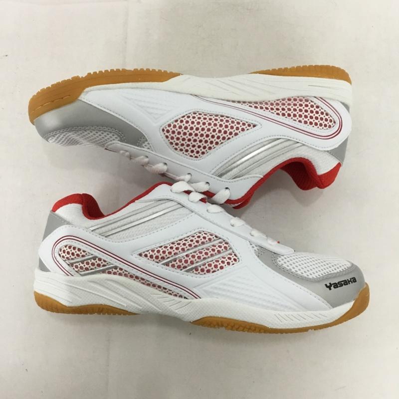 ヤサカ YASAKA スニーカー スニーカー E-200 ジェット インパクト 卓球シューズ 22.5cm 箱有 22.5cm ロゴ、文字 白 / ホワイト / X 赤 / レッド /  レディース USED 古着 中古 10147914