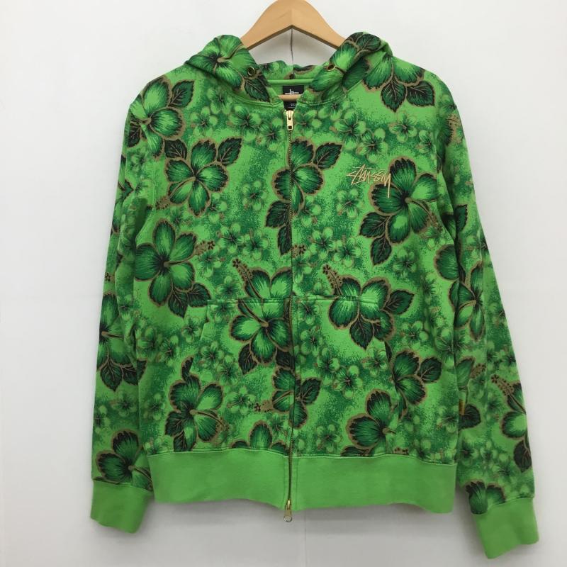 ステューシー STUSSY パーカー 長袖 S 花柄 緑 / グリーン /  メンズ USED 古着 中古 10110370