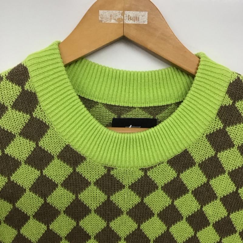 ステューシー STUSSY ワンピース ロングスカート 長袖ニットワンピース ロングスカート クルーネック M 総柄 緑 / グリーン /  レディース USED 古着 中古 10143710