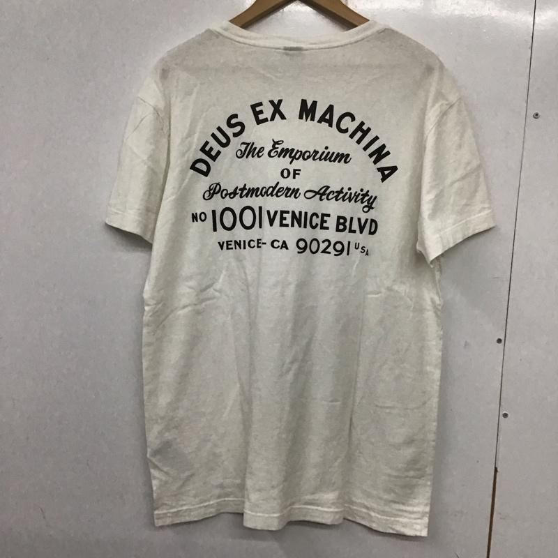 デウスエクスマキナ DEUS EX MACHINA Tシャツ 半袖 半袖カットソー プリントTシャツ クルーネックカットソー L ロゴ、文字 白 / ホワイト /  メンズ USED 古着 中古 10135911
