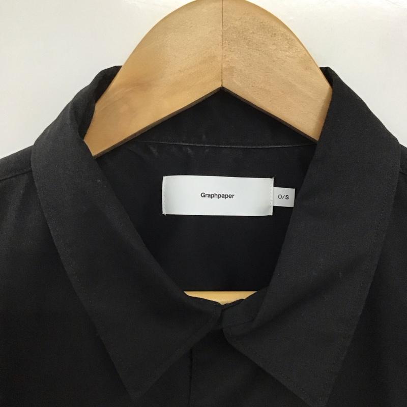 グラフペーパー Graphpaper シャツ、ブラウス 長袖 GM241-50292B Solotex Twill L/S Oversized Box Shirt S 無地 黒 / ブラック /  メンズ USED 古着 中古 10142199