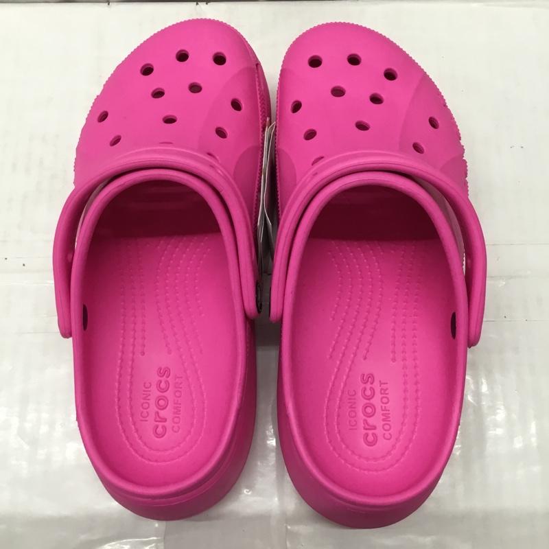 クロックス crocs サンダル サンダル 208186-6QQ バヤ プラットフォーム 厚底 25cm タグ付き 25.0cm ロゴ、文字 桃 / ピンク /  レディース USED 古着 中古 10110559