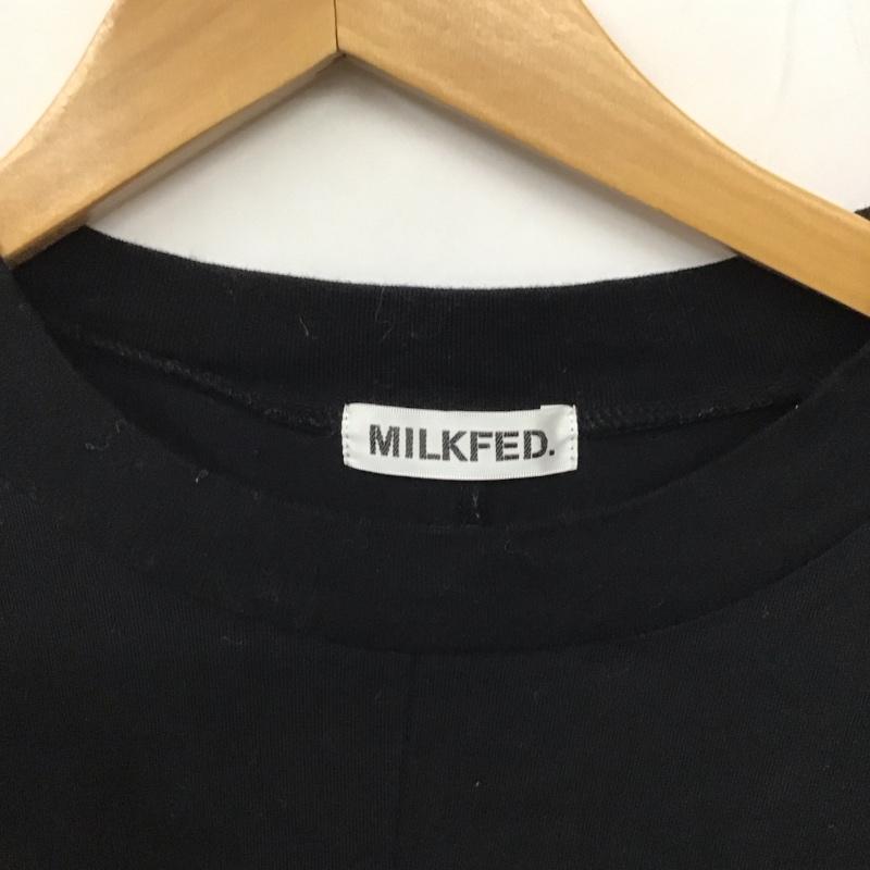 ミルクフェド MILKFED. Tシャツ 半袖 半袖カットソー プリントTシャツ クルーネックカットソー ロゴ、文字 黒 / ブラック /  レディース USED 古着 中古 10128740