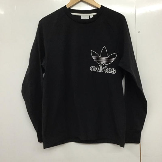 アディダス adidas カットソー 長袖 dx3860 スウェット 長袖トレーナー M ロゴ、文字 黒 / ブラック /  メンズ USED 古着 中古 10144553
