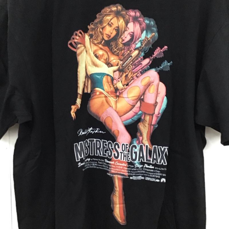 エロスティカ EROSTiKA Tシャツ 半袖 MISTRESS OF THE GALAXY XL プリント 黒 / ブラック /  メンズ USED 古着 中古 10123399