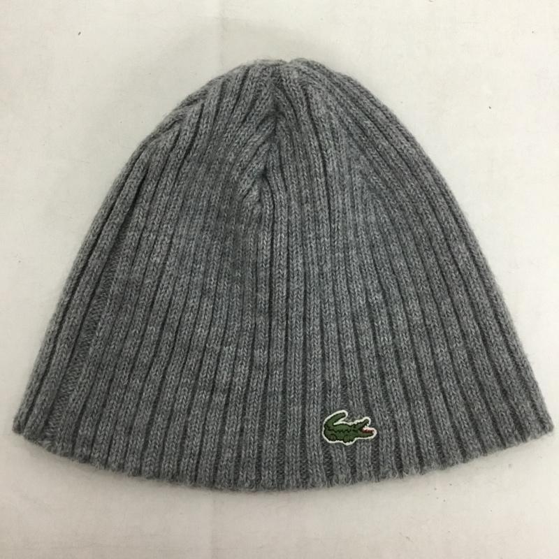 ラコステ LACOSTE 帽子 ニット帽 ビーニー ワンポイント 灰 / グレー /  メンズ USED 古着 中古 10143988