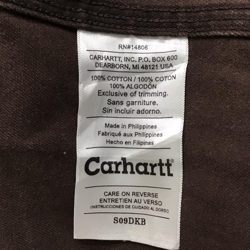 カーハート Carhartt シャツ、ブラウス 長袖 長袖シャツ ポケットシャツ カラーシャツ ボタンダウンシャツ XL ロゴ、文字 茶 / ブラウン /  メンズ USED 古着 中古 10127873