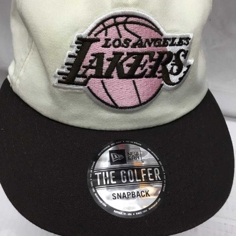 ニューエラ NEW ERA 帽子 キャップ Los Angeles Lakers NBA ロゴ、文字 アイボリー / アイボリー / X ダークブラウン / ダークブラウン /  メンズ USED 古着 中古 10109751