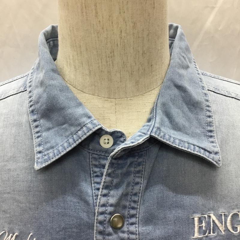 ノートン Norton シャツ、ブラウス 七分袖 デニムシャツ XXL 無地 水色 / ライトブルー /  メンズ USED 古着 中古 10108888