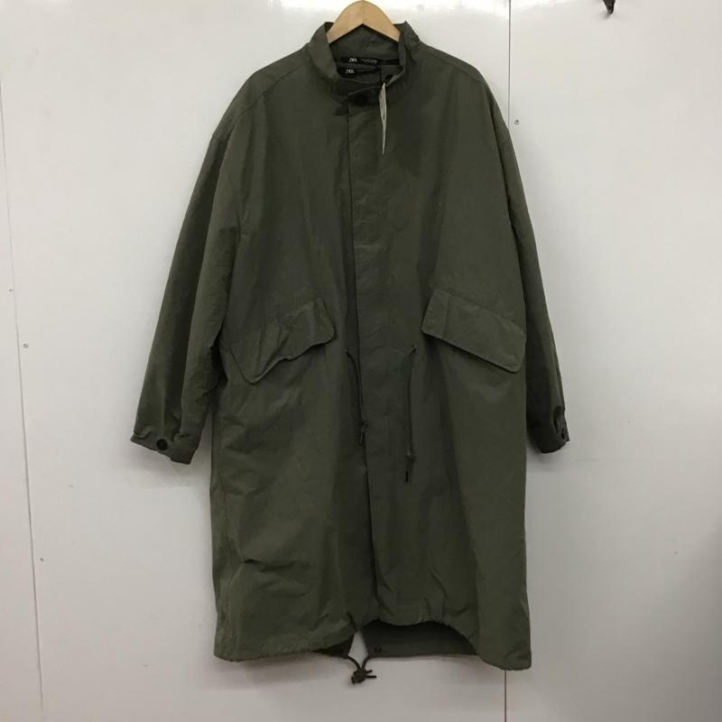 ザラ ZARA ジャケット、上着 ジャンパー、ブルゾン ジップアップジャケット アウター ミリタリージャケット ロングジャケット M 無地 カーキ / カーキ /  メンズ USED 古着 中古 10141325