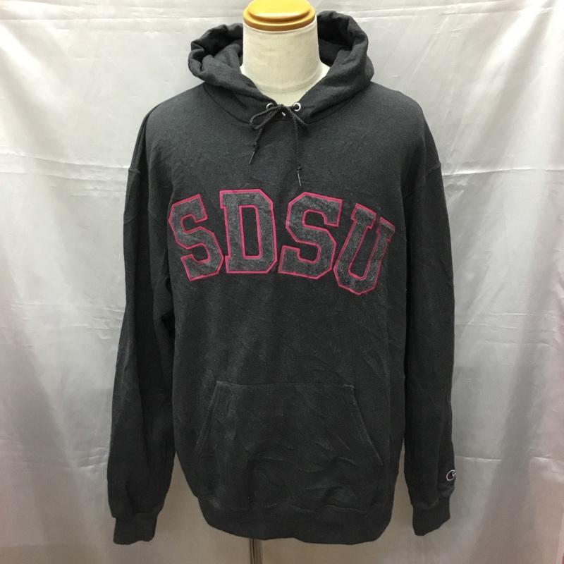 チャンピオン Champion パーカー 長袖 XL 無地 チャコールグレー / チャコールグレー /  メンズ USED 古着 中古 10113486