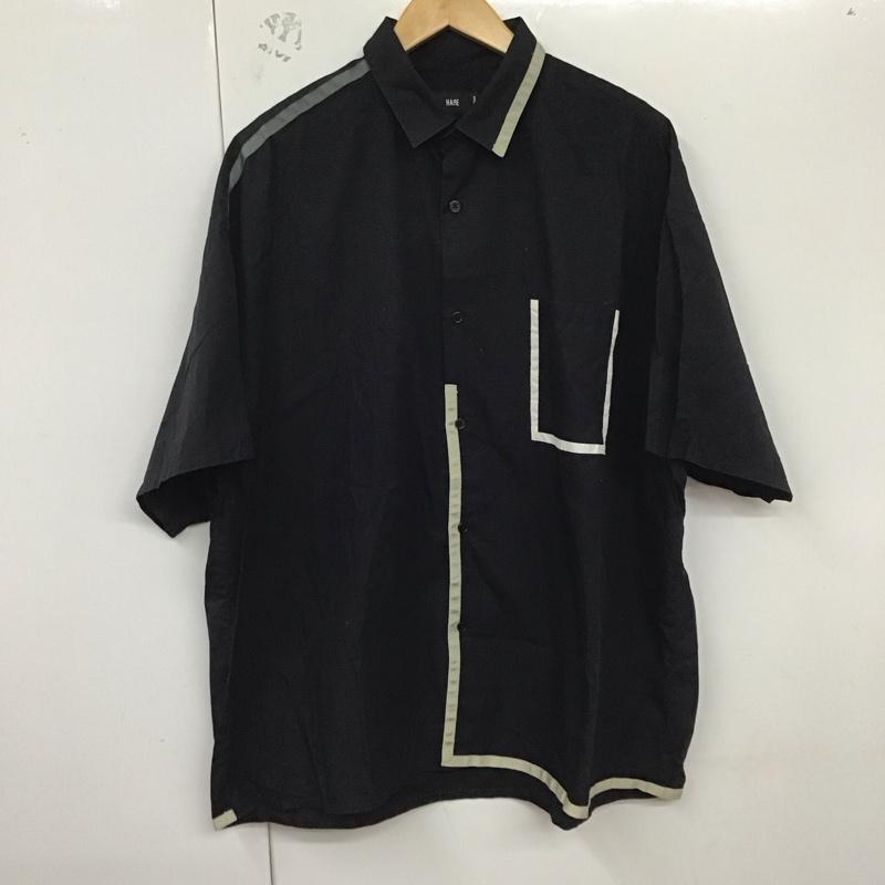ハレ HARE シャツ、ブラウス 半袖 HA020101TR パイピングBIGシャツ M 無地 黒 / ブラック /  メンズ USED 古着 中古 10129127