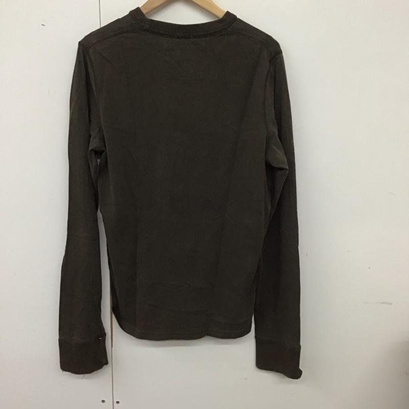 アバクロンビーアンドフィッチ ABERCROMBIE&FITCH カットソー 長袖 長袖カットソー プリントカットソー クルーネック S ロゴ、文字 茶 / ブラウン /  メンズ USED 古着 中古 10140123