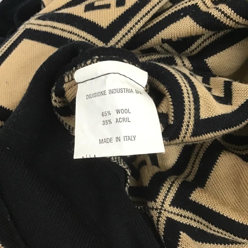 フェンディ FENDI ワンピース ロングスカート 長袖ニットワンピース ロングワンピース リブニット 総柄 総柄 X ロゴ、文字 ベージュ / ベージュ / X 紺 / ネイビー /  レディース USED 古着 中古 10105827