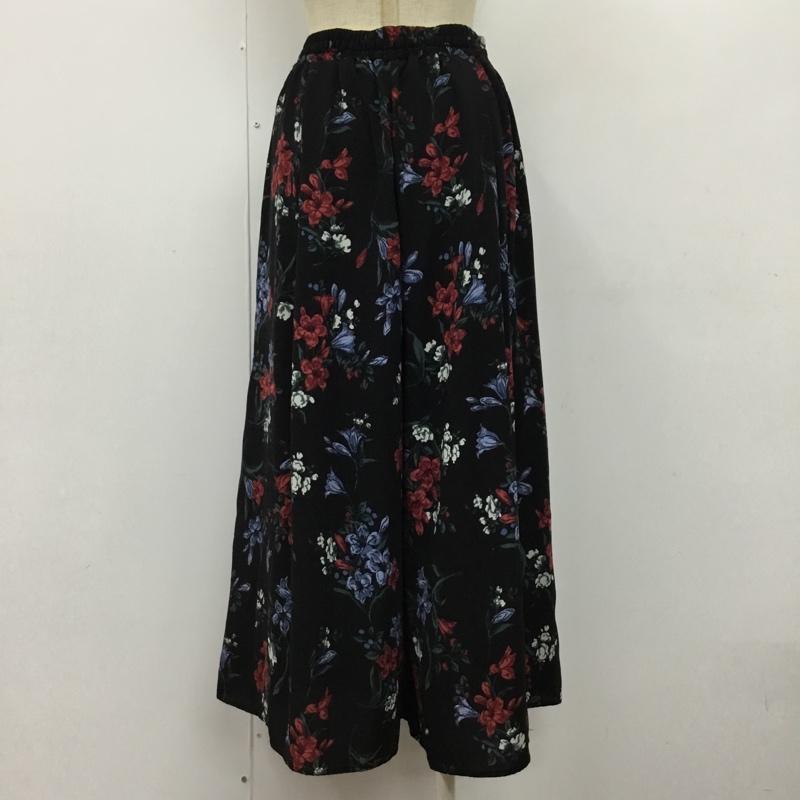 ジーナシス JEANASIS ボトムス ボトムス JS050160MT ワイドパンツ スカンツ FREE 花柄 黒 / ブラック /  レディース USED 古着 中古 10107030