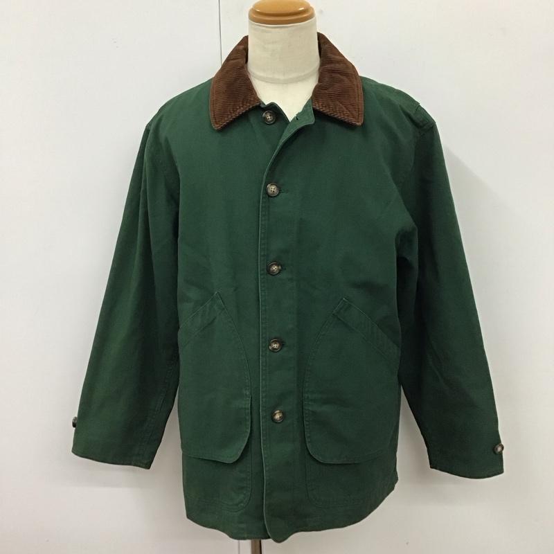 ランズエンド LANDS END ジャケット、上着 ジャンパー、ブルゾン 長袖ジャケット ロングカラージャケット アウター 前ボタン M 無地 緑 / グリーン /  メンズ USED 古着 中古 10118291