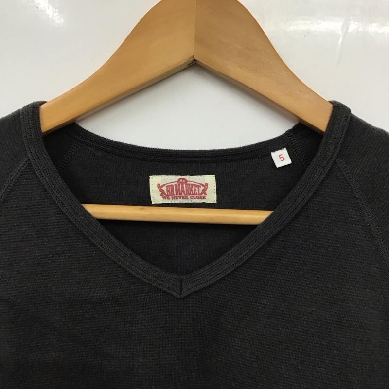 ハリウッドランチマーケット H.R MARKET カットソー 長袖 長袖カットソー プリントカットソー Vネック 5 無地 灰 / グレー /  メンズ USED 古着 中古 10131008