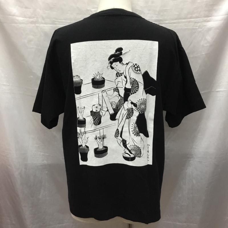 フラグスタフ FLAGSTUFF Tシャツ 半袖 半袖カットソー プリントTシャツ クルーネックカットソー L プリント 黒 / ブラック /  メンズ USED 古着 中古 10120114