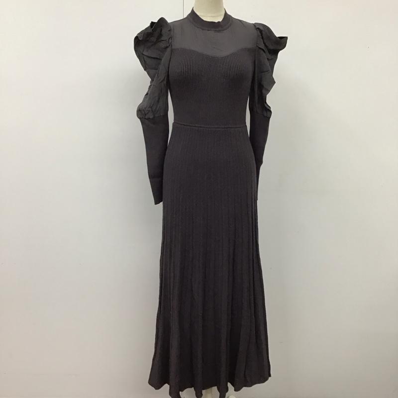 マーキュリーデュオ MERCURYDUO ワンピース ロングスカート 002250301101-01 異素材ドレープロングスリーブニットワンピース M 無地 紫 / パープル /  レディース USED 古着 中古 10121113