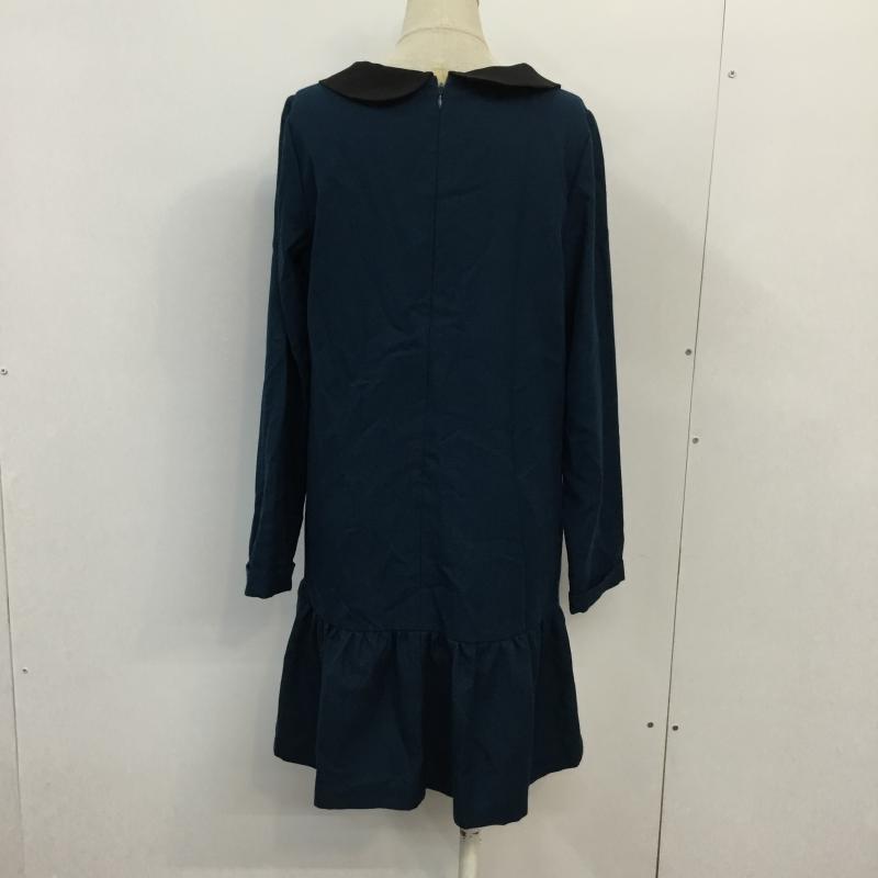 アースミュージックアンドエコロジー earth music&ecology ワンピース ひざ丈スカート S 無地 青 / ブルー /  レディース USED 古着 中古 10043260