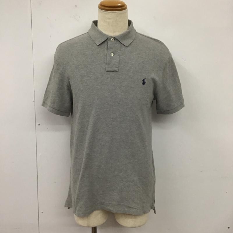 ポロラルフローレン POLO RALPH LAUREN ポロシャツ 半袖 半袖ポロシャツ カラーシャツ 半袖カットソー L ロゴ、文字 灰 / グレー /  メンズ USED 古着 中古 10113014