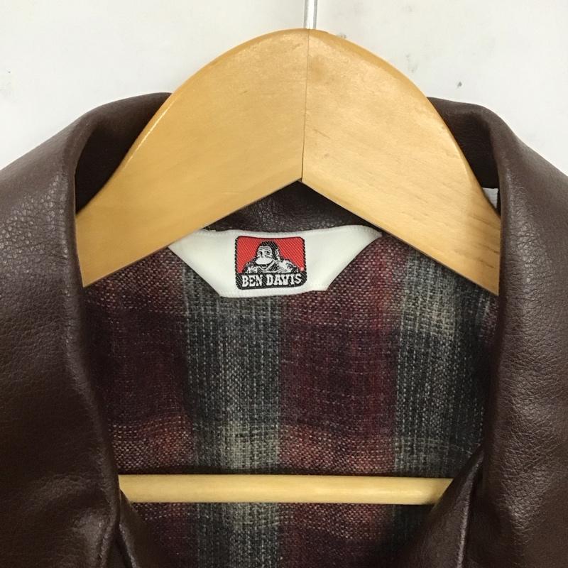 ベンデイビス BEN DAVIS ジャケット、上着 ジャケット、ブレザー gs-4980020 COWLEATHERSPORTS ジップアップジャケット アウター M 無地 茶 / ブラウン /  メンズ USED 古着 中古 10124591
