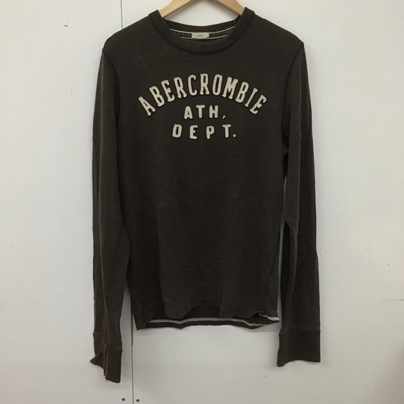 アバクロンビーアンドフィッチ ABERCROMBIE&FITCH カットソー 長袖 長袖カットソー プリントカットソー クルーネック S ロゴ、文字 茶 / ブラウン /  メンズ USED 古着 中古 10140123