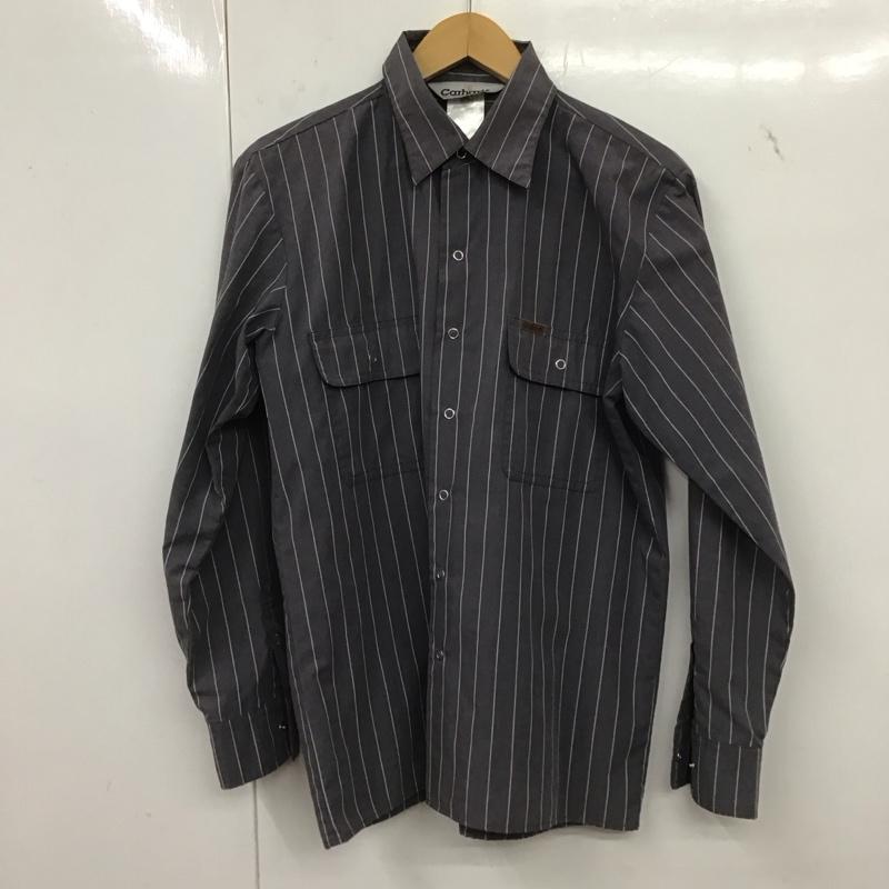 カーハート Carhartt シャツ、ブラウス 長袖 長袖シャツ ストライプシャツ カラーシャツ M ストライプ 灰 / グレー /  メンズ USED 古着 中古 10148056