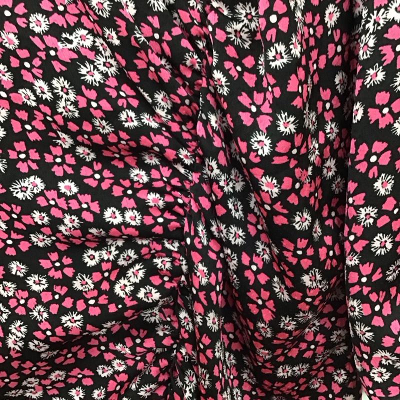 ザラベーシック ZARA BASIC ワンピース ロングスカート 4387 254 330 スリット ギャザー M 花柄 黒 / ブラック / X 桃 / ピンク /  レディース USED 古着 中古 10129182