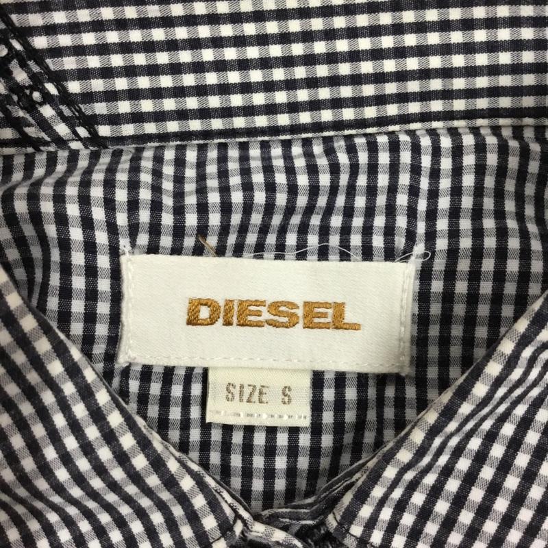 ディーゼル DIESEL シャツ、ブラウス 長袖 長袖シャツ カラーシャツ ポケットシャツ 長袖カットソー チェックシャツ S チェック 白 / ホワイト / X 黒 / ブラック /  メンズ USED 古着 中古 10117723