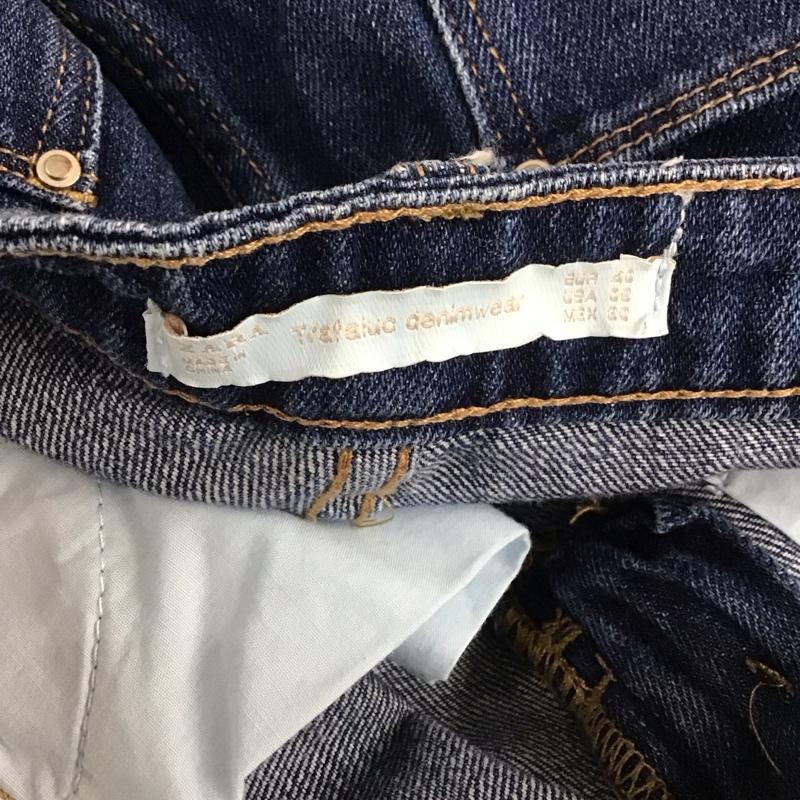 ザラ ZARA パンツ デニム、ジーンズ 3427 909 400 ワイドパンツ 無地 青 / ブルー /  レディース USED 古着 中古 10109735