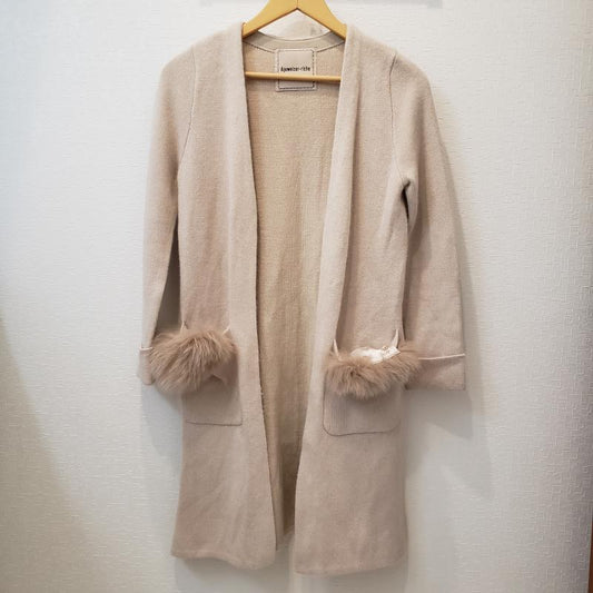 アプワイザー・リッシェ Apuweiser-riche カーディガン 長袖 2 無地 ベージュ / ベージュ /  レディース USED 古着 中古 10008672