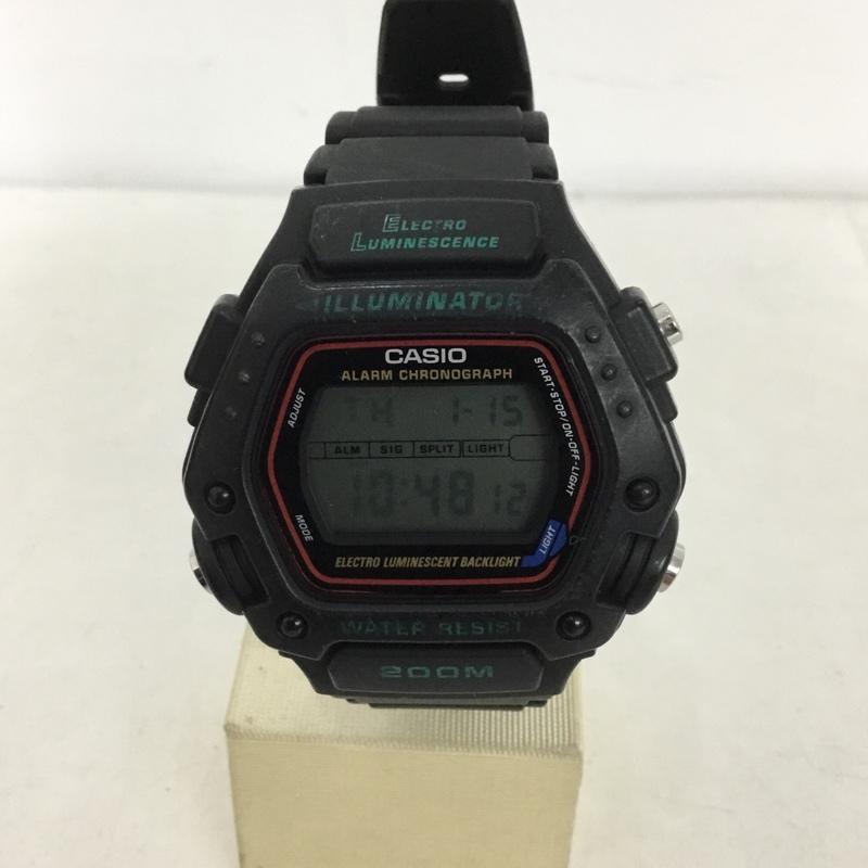 カシオ CASIO 腕時計 デジタル DW-290 チープカシオ ロゴ、文字 黒 / ブラック /  メンズ USED 古着 中古 10145837
