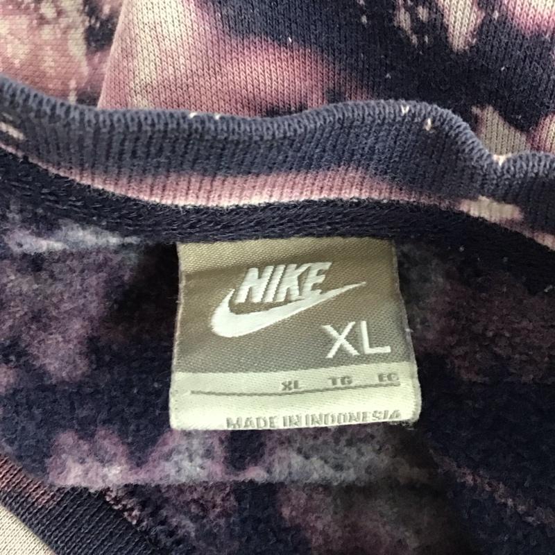 ナイキ NIKE トレーナー 長袖 長袖トレーナー スウェット クルーネック リブスウェットカットソー XL 総柄 マルチカラー / マルチカラー /  メンズ USED 古着 中古 10122748