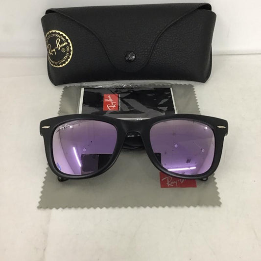 レイバン Ray-Ban めがね・サングラス サングラス RB4105 WAYFARER FOLDING CLASSIC 折り畳み ミラーレンズ ケース付き ロゴ、文字 黒 / ブラック /  メンズ USED 古着 中古 10135376