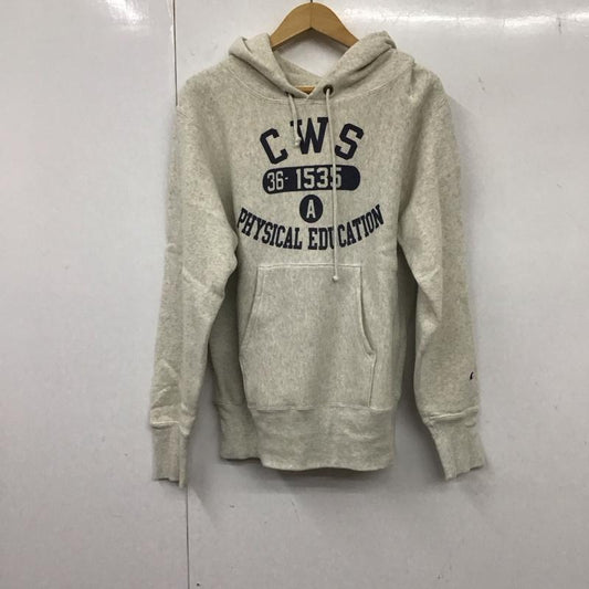 チャンピオン Champion パーカー 長袖 c3-n104 長袖パーカー プルオーバーパーカー M ロゴ、文字 灰 / グレー /  メンズ USED 古着 中古 10132425