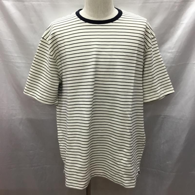 ザラ ZARA カットソー 半袖 半袖カットソー プリントTシャツ クルーネックカットソー XL ボーダー柄 白 / ホワイト / X 紺 / ネイビー /  メンズ USED 古着 中古 10116866