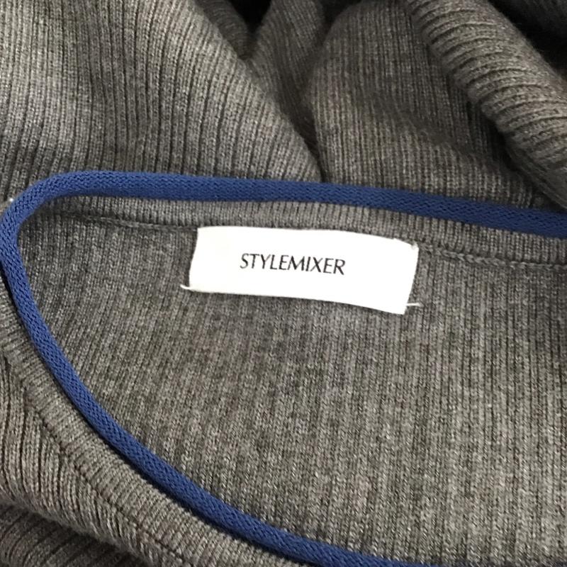 スタイルミキサー STYLEMIXER ワンピース ロングスカート 500GAS73-1760 ランタンカフスニットワンピース ニットワンピース M 無地 灰 / グレー / X 紺 / ネイビー /  レディース USED 古着 中古 10112024
