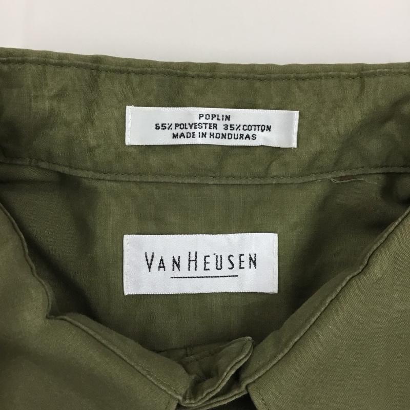 ウ゛ァンヒューゼン VANHEUSEN シャツ、ブラウス 長袖 XL 無地 カーキ / カーキ /  メンズ USED 古着 中古 10119841