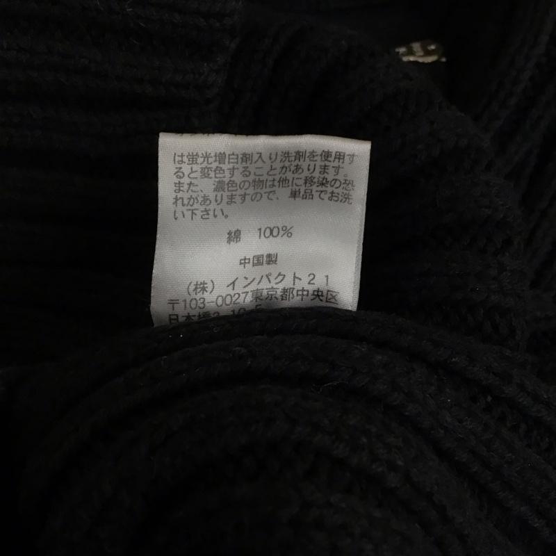 ポロジーンズカンパニー POLOJEANSCO. カーディガン 長袖 ジップアップニットジャケット ノーカラーニットジャケット アウター M 無地 黒 / ブラック /  レディース USED 古着 中古 10117868