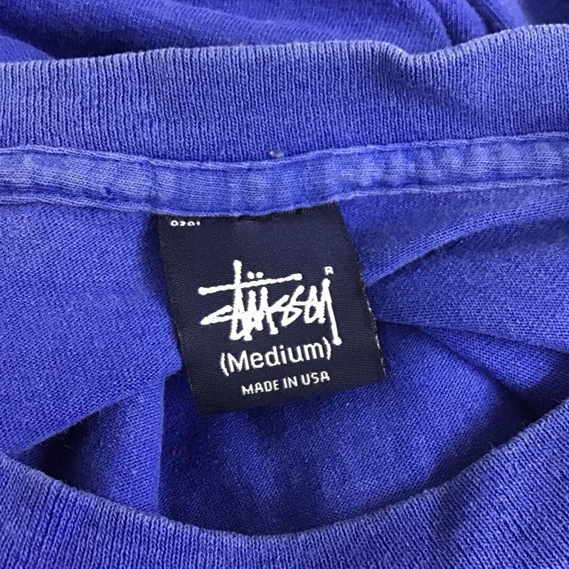 ステューシー STUSSY Tシャツ 半袖 半袖カットソー プリントTシャツ クルーネックカットソー 00s 紺タグ M ロゴ、文字 青 / ブルー /  メンズ USED 古着 中古 10112091