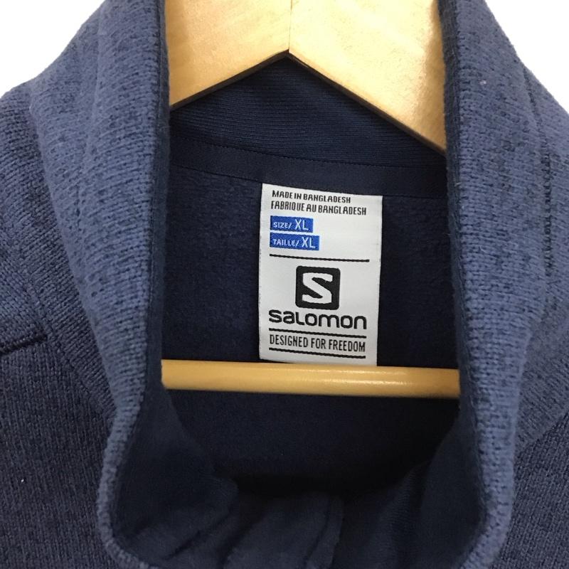 サロモン SALOMON ジャケット、上着 ジャケット、ブレザー ジップアップジャケット フリースジャケット アウター XL ロゴ、文字 青 / ブルー /  メンズ USED 古着 中古 10132580